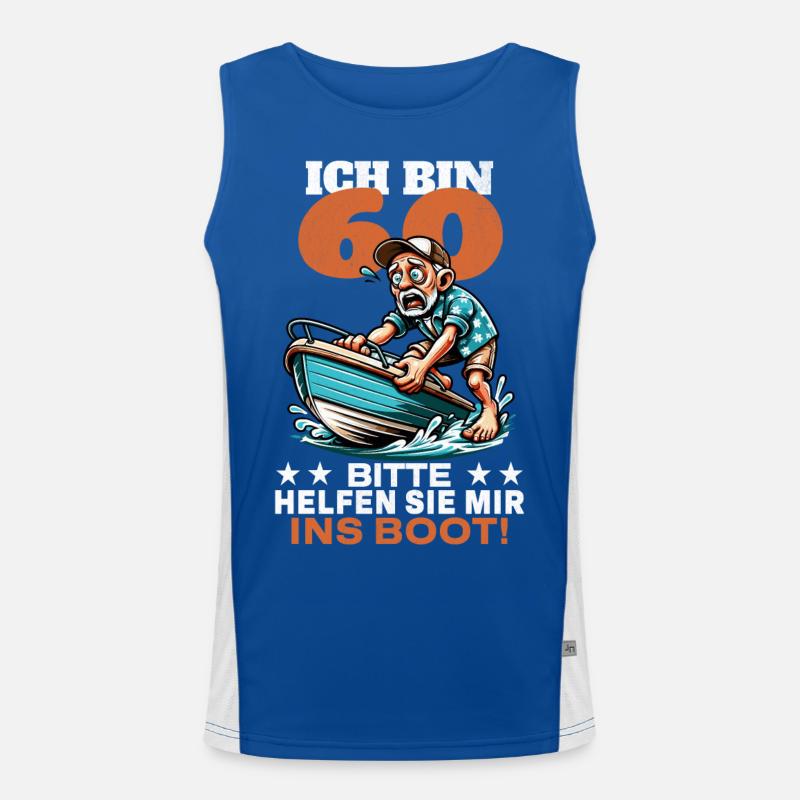 ICH BIN 60 BITTE HELFEN SIE MIR INS BOOT Funktionelles Kontrast-Tank Top für Männer 