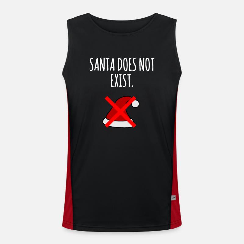 Santa Does Not Exist : Xmas Santa Claus Believer Men's Functional Contrast Tank Top 