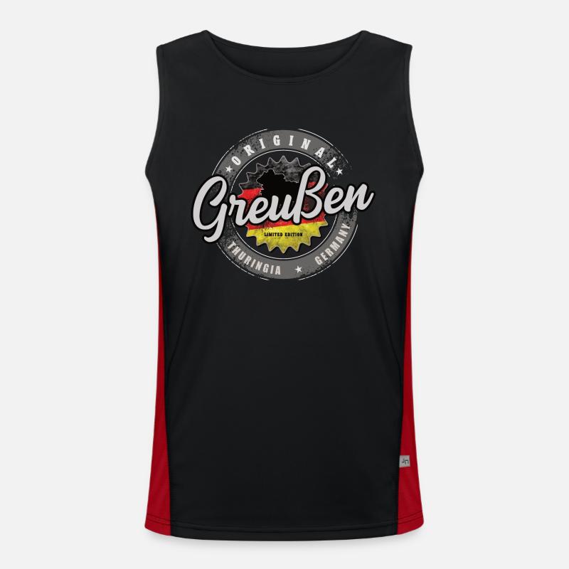 Original Germany Thüringen Greußen Funktionelles Kontrast-Tank Top für Männer 