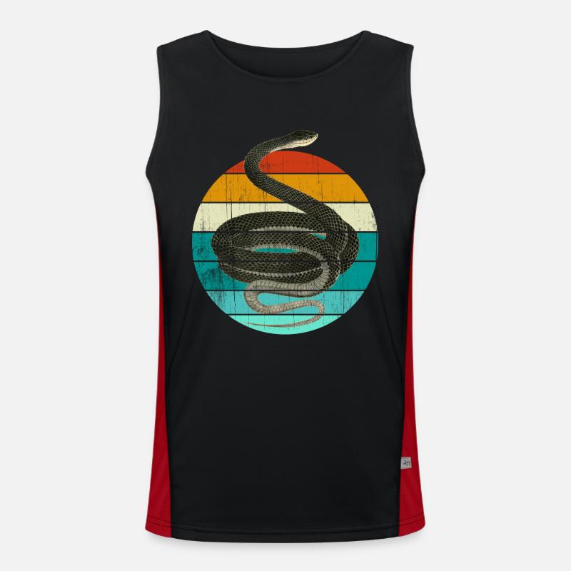 Coluber Constrictor Schwarznatter Schlange Funktionelles Kontrast-Tank Top für Männer 