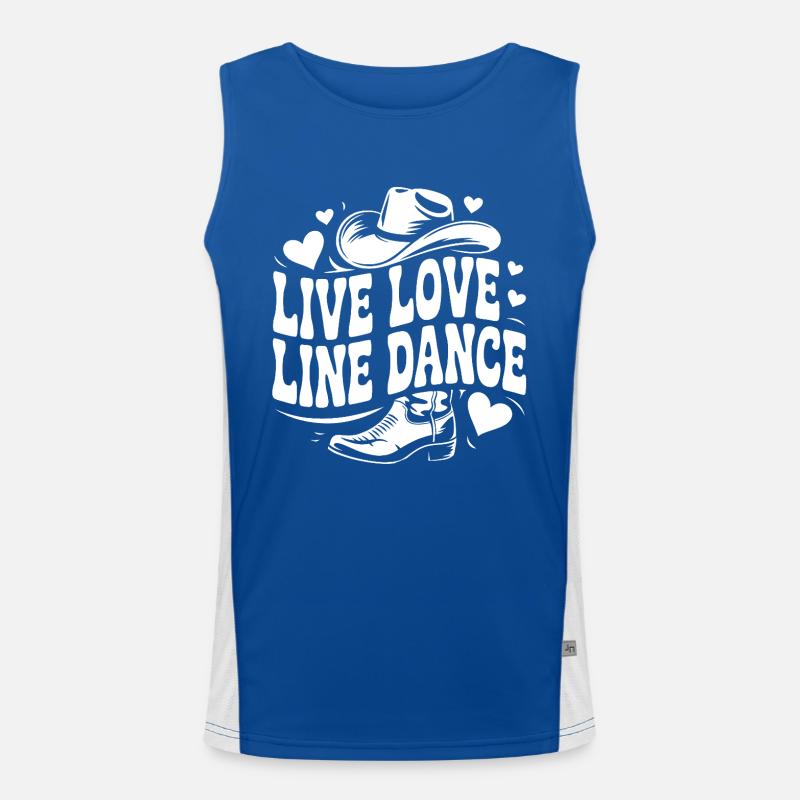 Live Love Line Dance Line Dance Fun Dancing Men's Functional Contrast Tank Top 