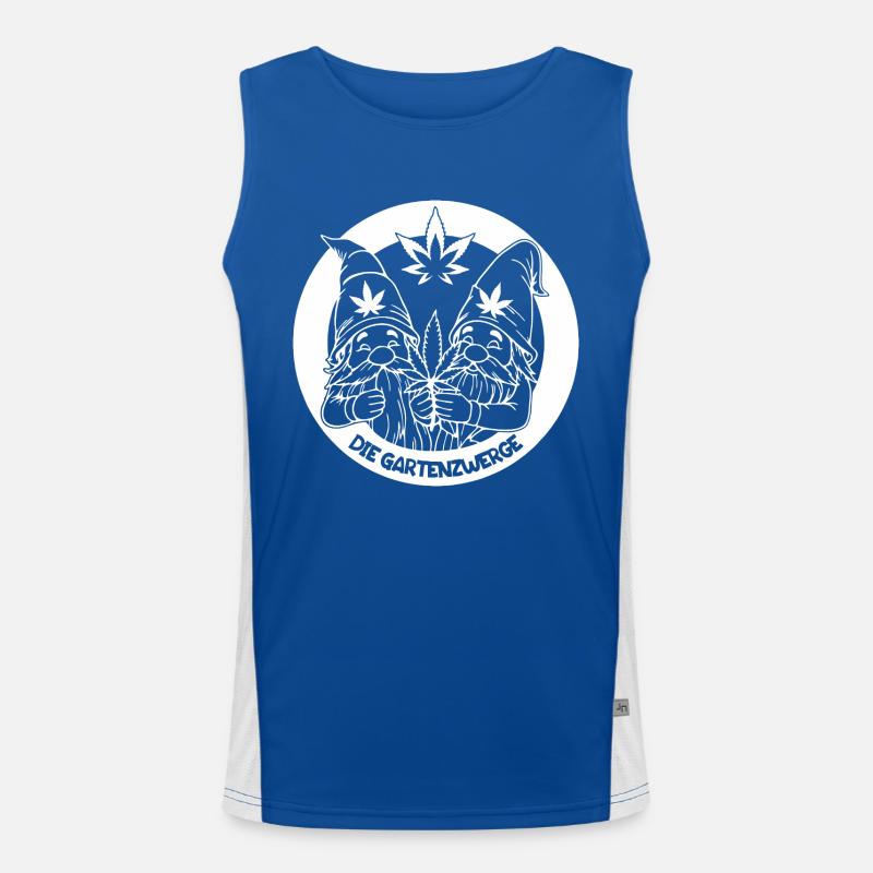 Kiffer Gartenzwerge mit Hanfblatt Funktionelles Kontrast-Tank Top für Männer 