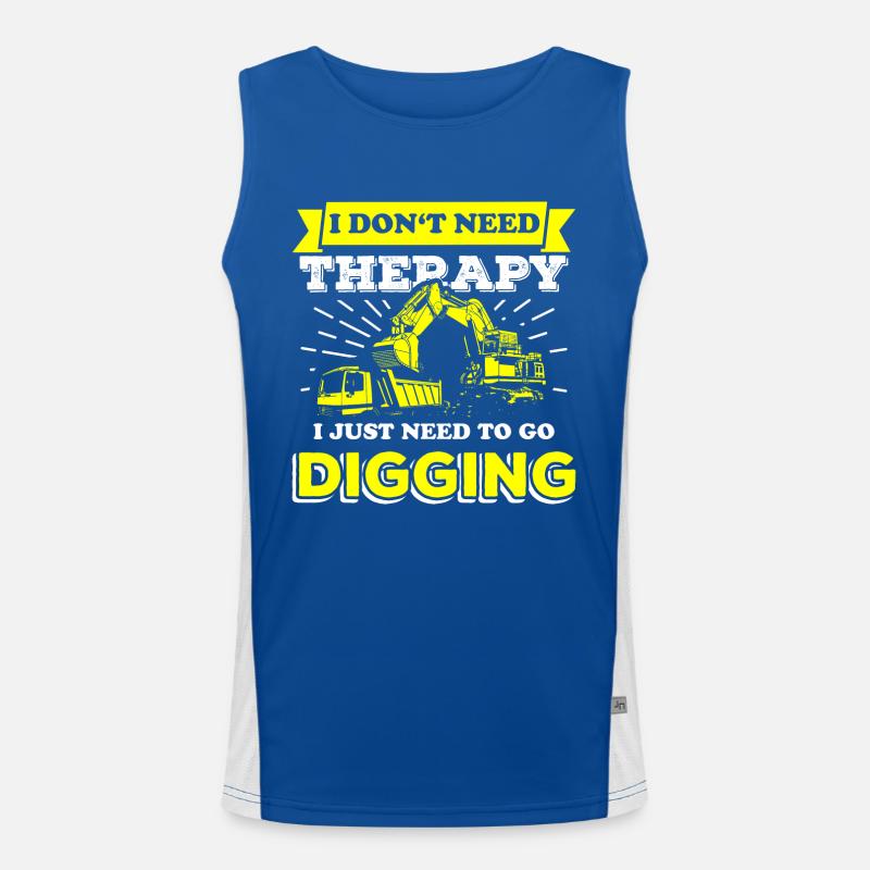 Construction workers excavators Men's Functional Contrast Tank Top 