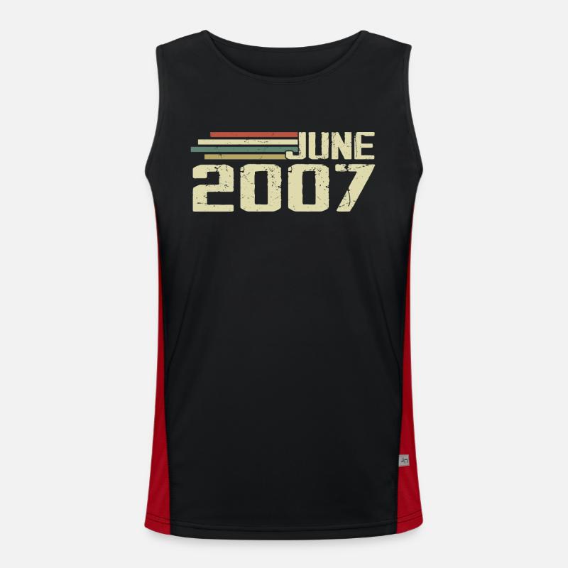 Juni 2007 Jahrestag Juni 2007 Juni 2007 Geburtstag Funktionelles Kontrast-Tank Top für Männer 