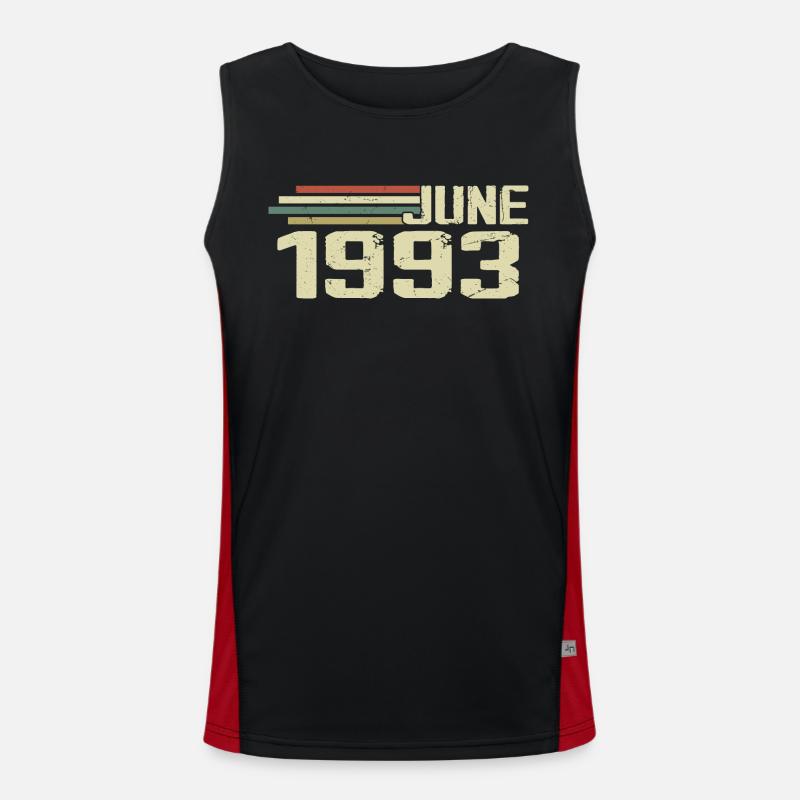 Juni 1993 Jahrestag Juni 1993 Juni 1993 Geburtstag Funktionelles Kontrast-Tank Top für Männer 