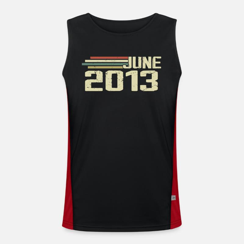 Juni 2013 Jahrestag Juni 2013 Juni 2013 Geburtstag Funktionelles Kontrast-Tank Top für Männer 