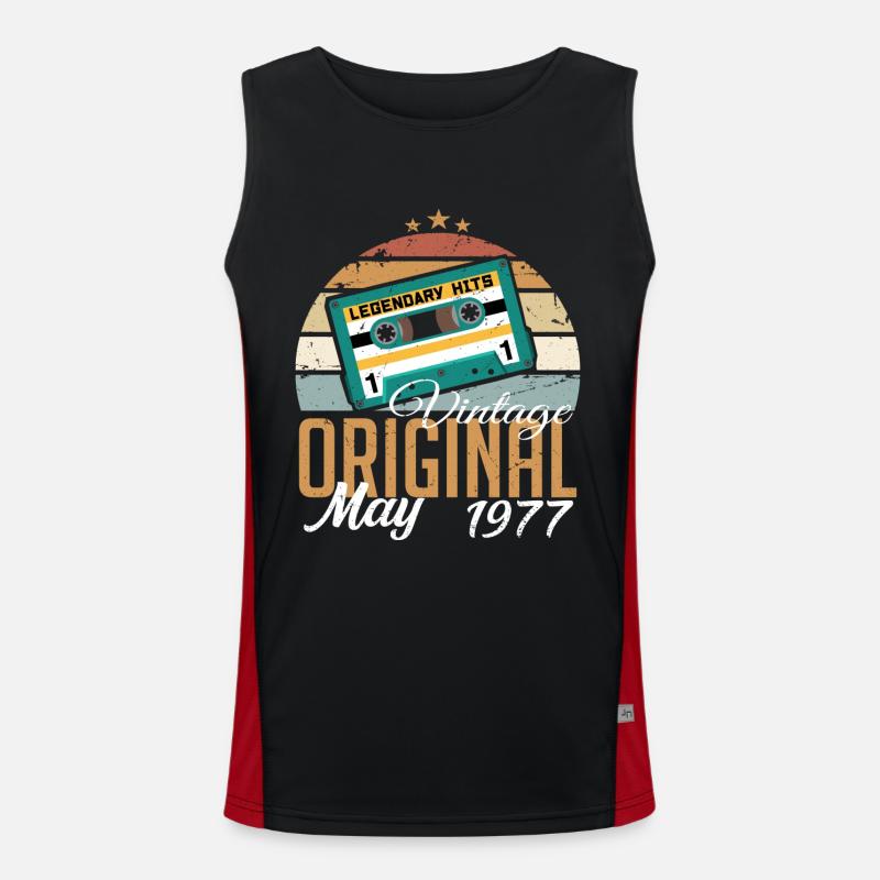May 1977 Birthday Gift 1977 May - May 1977 Men's Functional Contrast Tank Top 