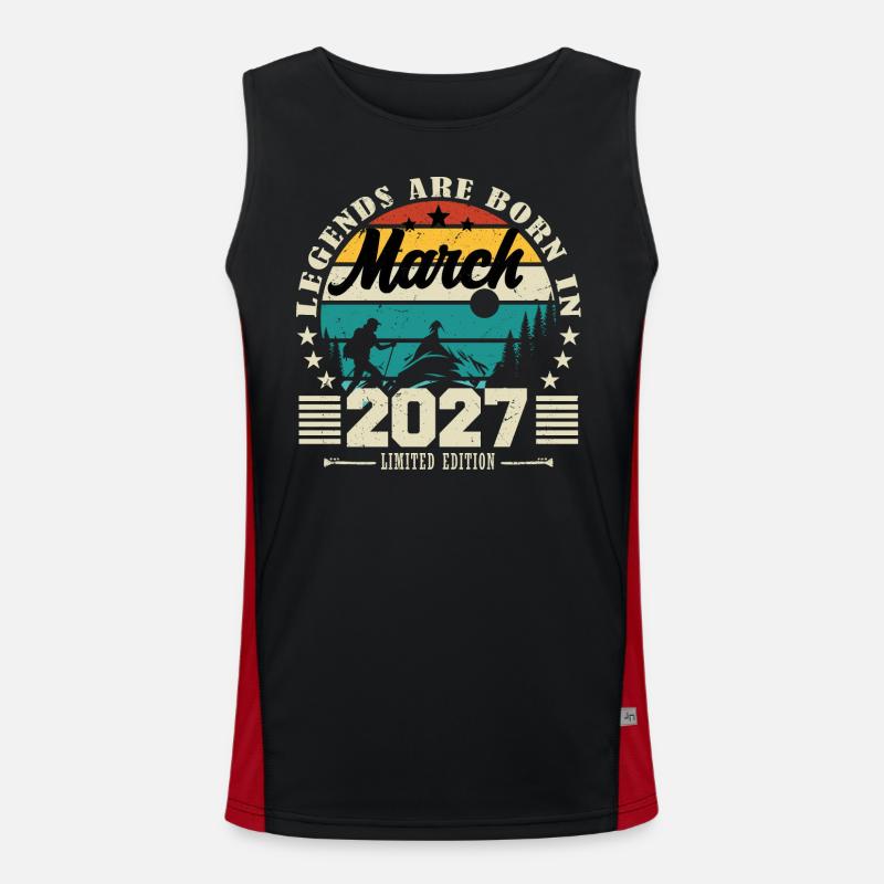 March 2027. Birthday gift March 2027. Men's Functional Contrast Tank Top 