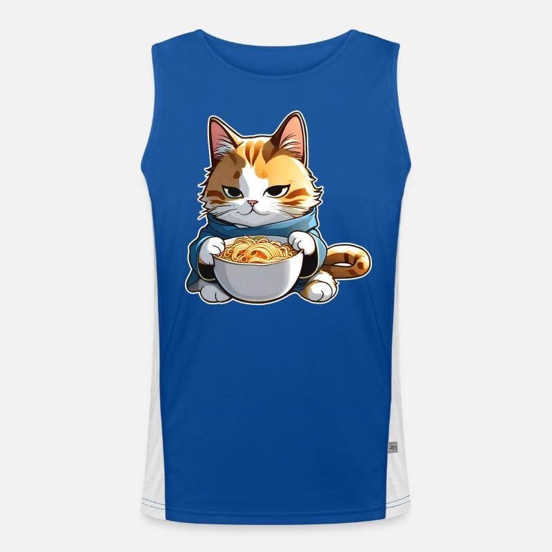 Chat mignon avec soupe de ramen Débardeur respirant contrasté Homme 