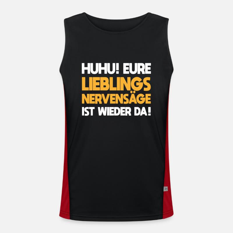Sarkasmus Eure Lieblings Nervensäge Ist Wieder Da Funktionelles Kontrast-Tank Top für Männer 