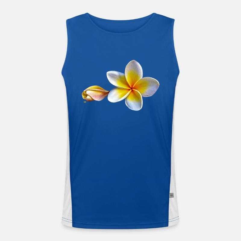 Weisse plumeria oder Frangipani Blume Funktionelles Kontrast-Tank Top für Männer 