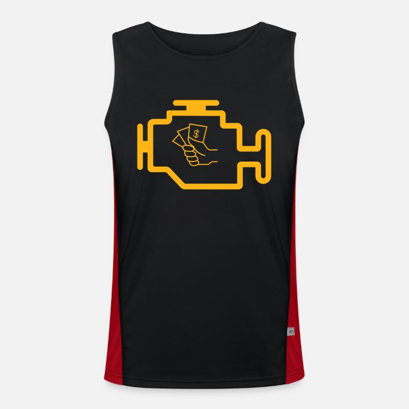 Check engine light - Men's Functional Contrast Tank Top  - black/red