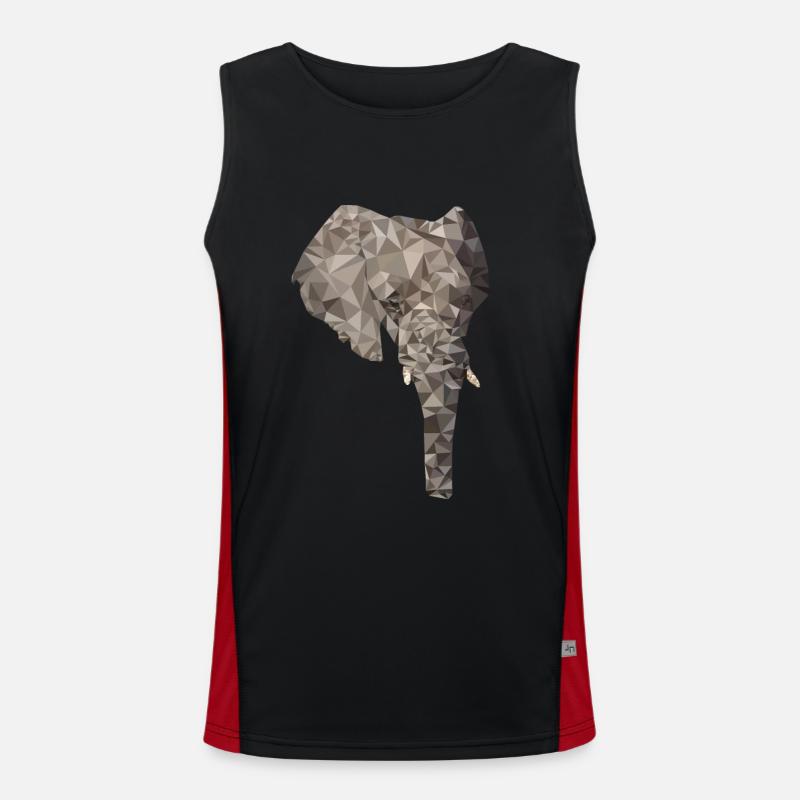 Elephant Polygon Men's Functional Contrast Tank Top 