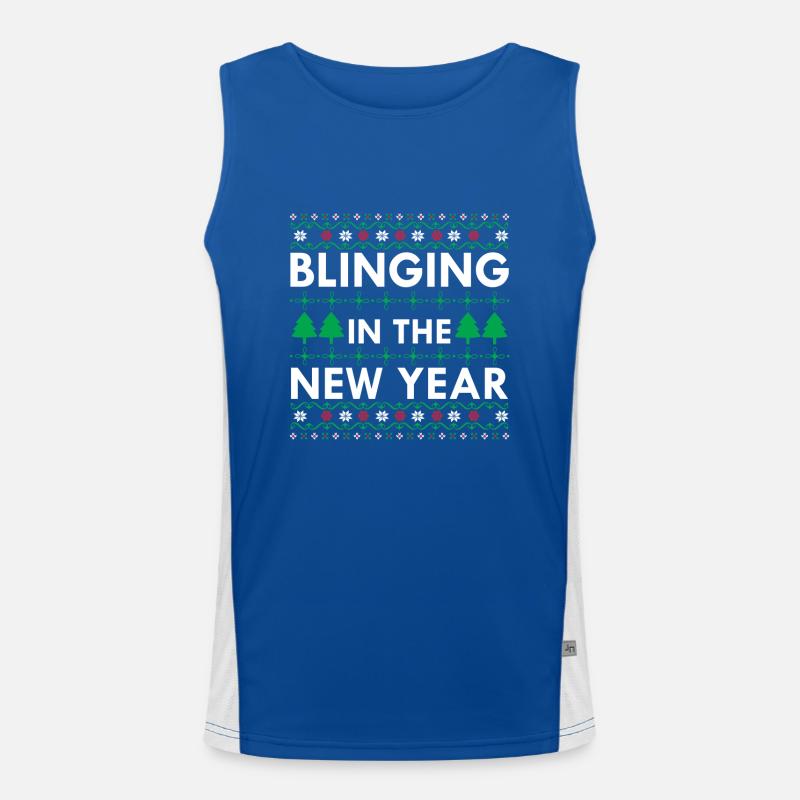 Blinging In The New Year Men's Functional Contrast Tank Top 