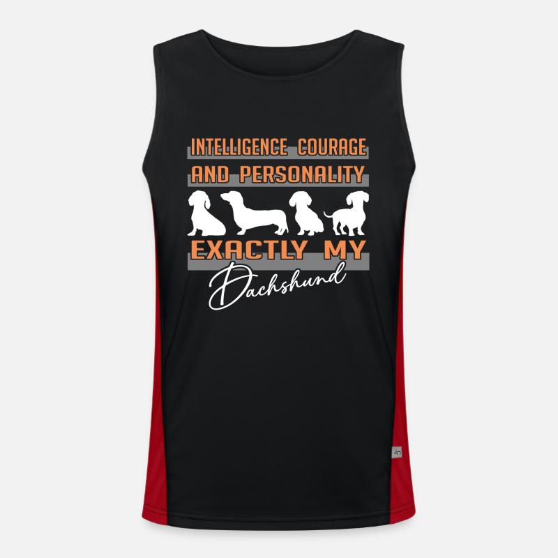 Intelligence, courage, personality - exactly my dachshund Men's Functional Contrast Tank Top 