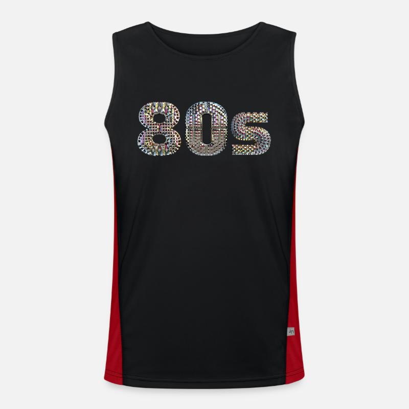 80s DISCO lettrage disco ball look danse devise Débardeur respirant contrasté Homme 