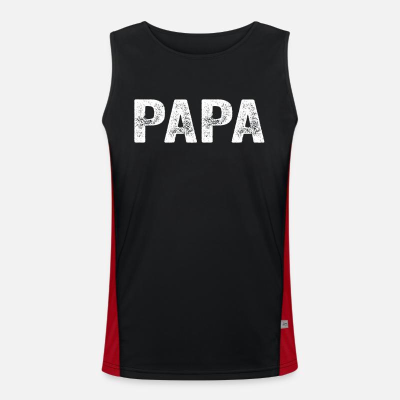 Dad Dad Dad Gift - Men's Functional Contrast Tank Top - black/red
