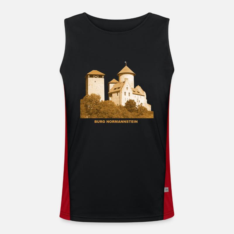 Normannstein Castle Treffurt Thuringia Werra Men's Functional Contrast Tank Top 
