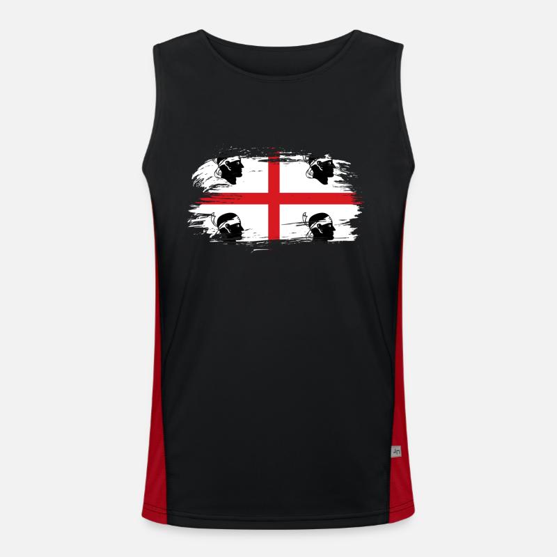 Sardinia vintage flag Men's Functional Contrast Tank Top 