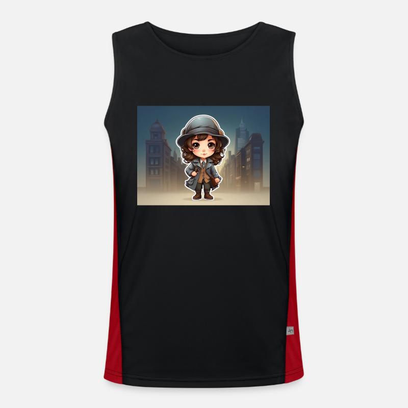 Mädchen mit Hut Funktionelles Kontrast-Tank Top für Männer 