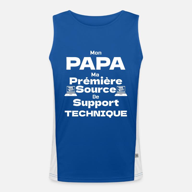 Mon Papa ma Prémière Source de Support Technique Débardeur respirant contrasté Homme 