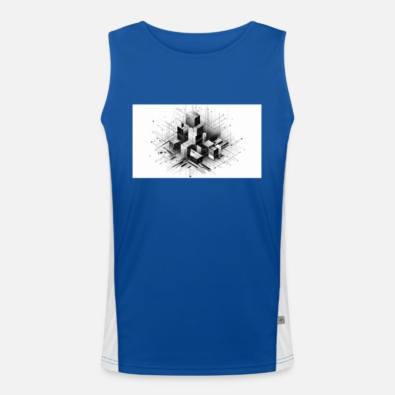 Abstract boxes Men's Functional Contrast Tank Top 