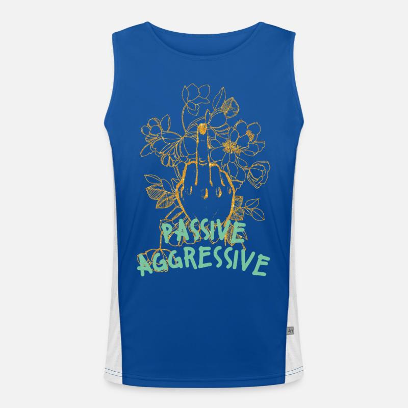Passive Aggressive Floral Graphic Men's Functional Contrast Tank Top 