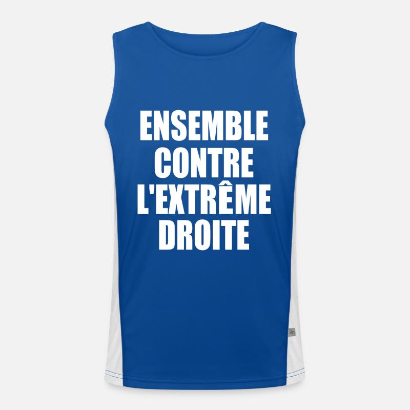 Together against the far right Men's Functional Contrast Tank Top 