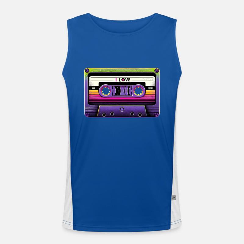 Neon Retro Mixtape Funktionelles Kontrast-Tank Top für Männer 