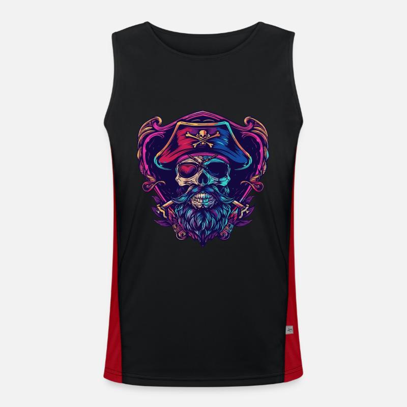 Squelette de pirate Débardeur respirant contrasté Homme 