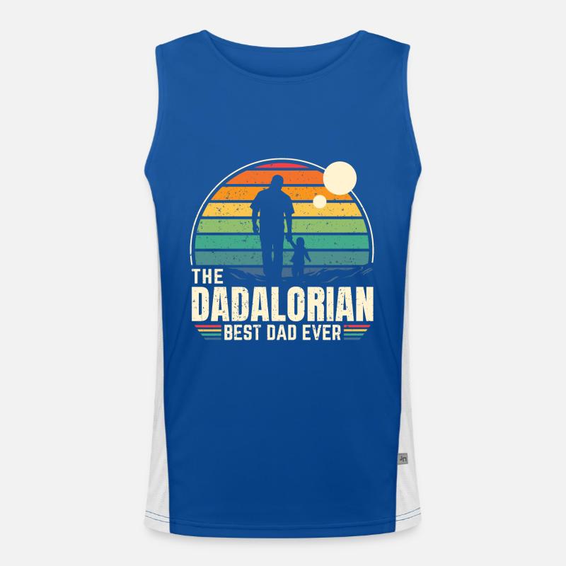 Sunset - The Dadalorian Command - Best Dad Men's Functional Contrast Tank Top 