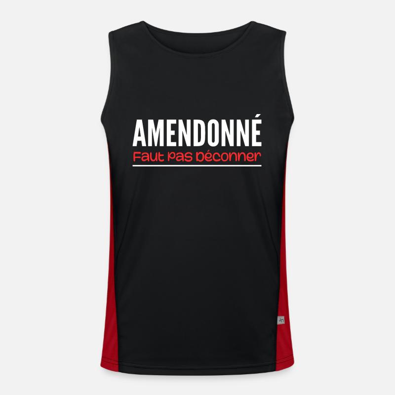 Amended, don't mess around - Men's Functional Contrast Tank Top  - black/red