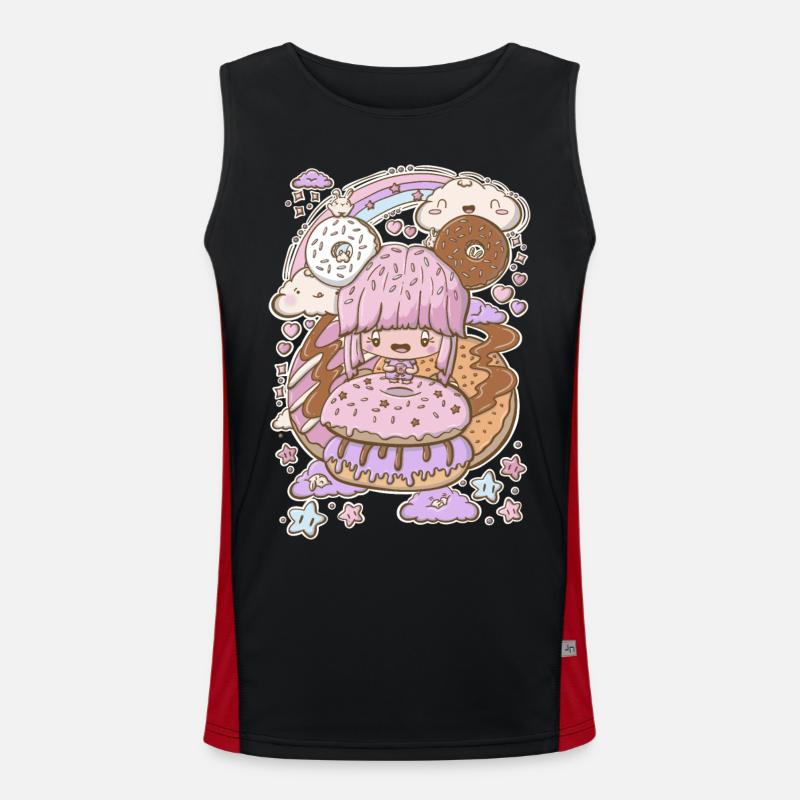 Süßer Donut Mädchen Kawaii Stil Funktionelles Kontrast-Tank Top für Männer 