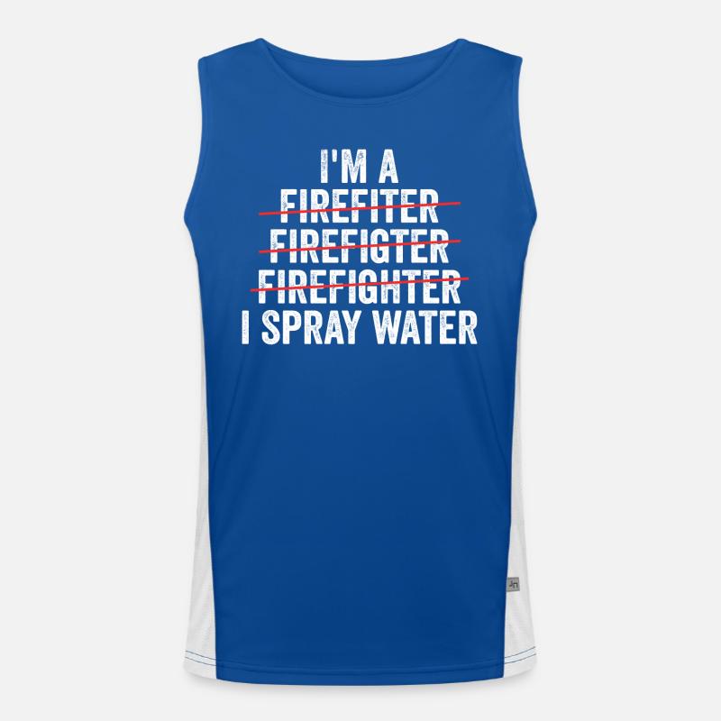 Ich bin Feuerwehrmann Funktionelles Kontrast-Tank Top für Männer 