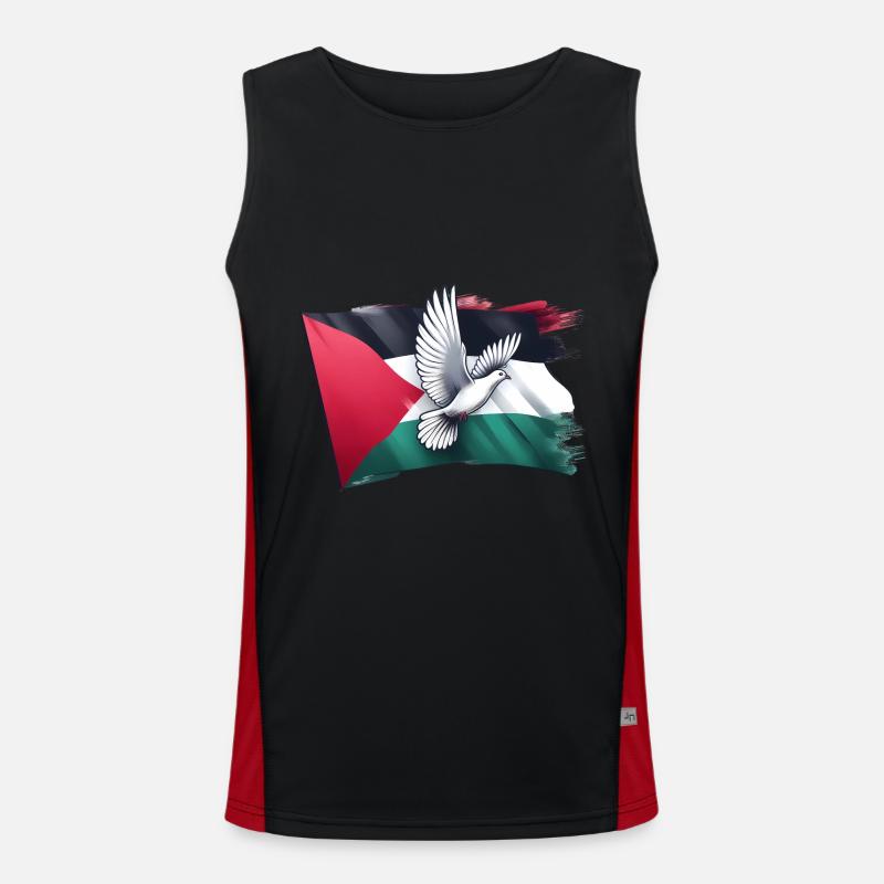DRAPEAU PALESTINE Drapeau Liberté Paix Débardeur respirant contrasté Homme 