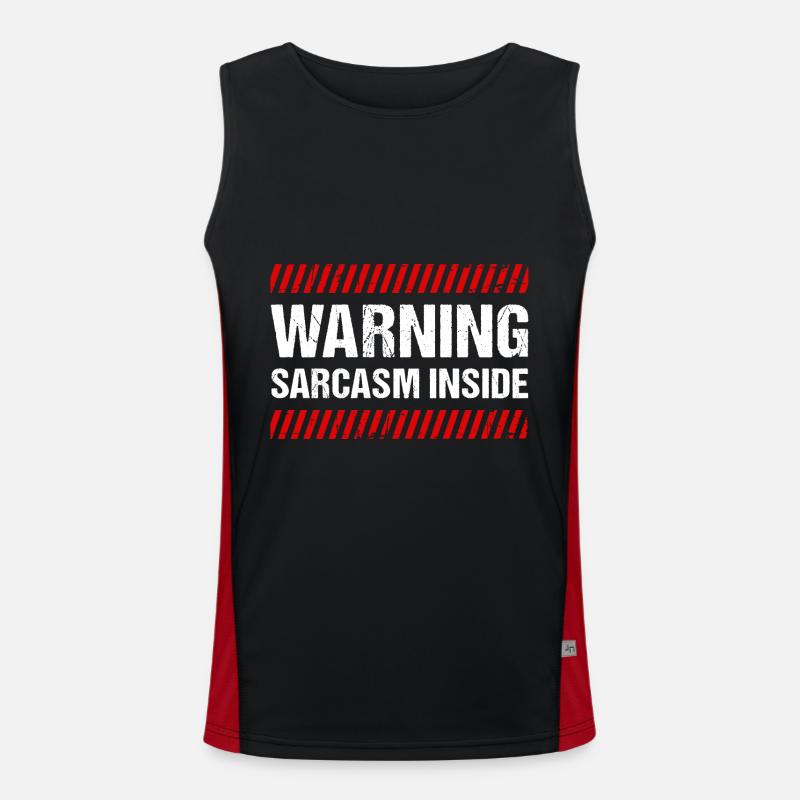 Warning Sarcasm Inside Men's Functional Contrast Tank Top 