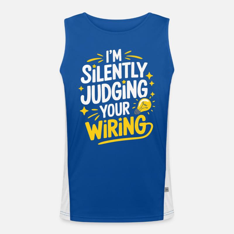 Elektriker Elektroniker Handwerker Beruf Spruch Funktionelles Kontrast-Tank Top für Männer 