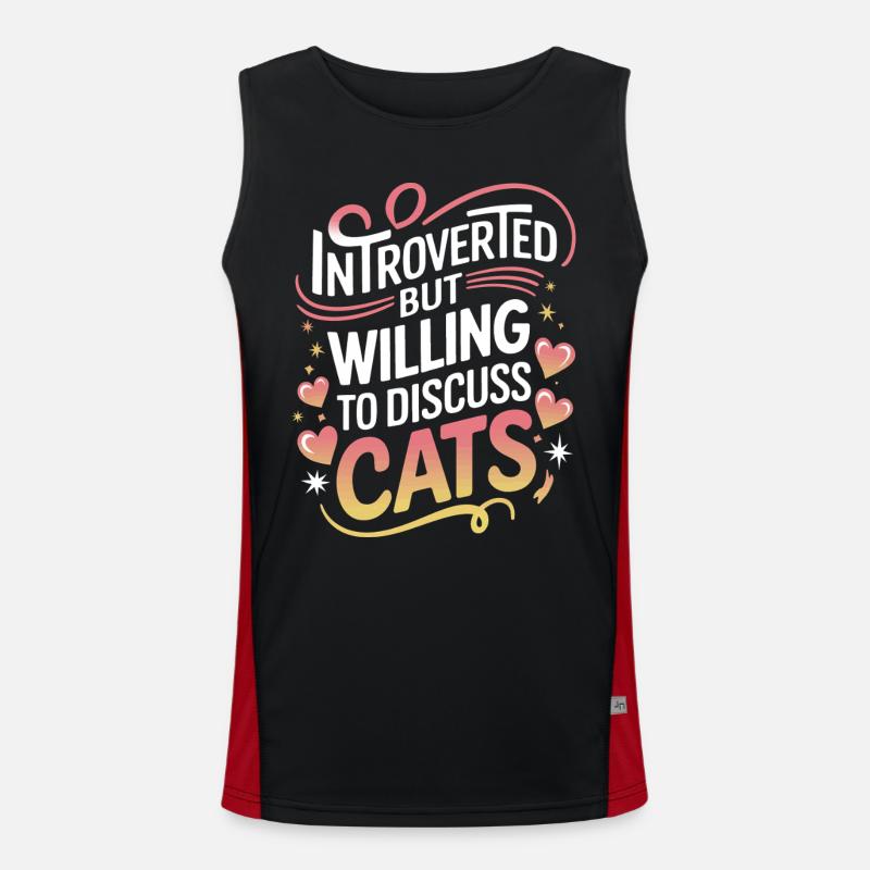 Introvert, antisocial, introvert - Men's Functional Contrast Tank Top  - black/red
