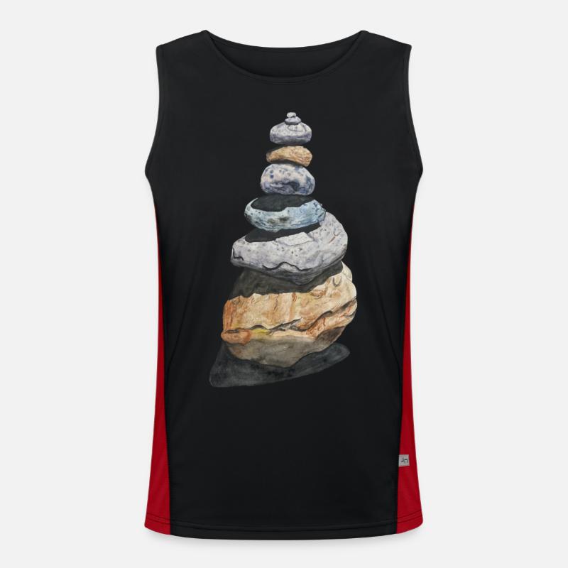 Stone Stack Stone Turret Cairn Hiking Men's Functional Contrast Tank Top 