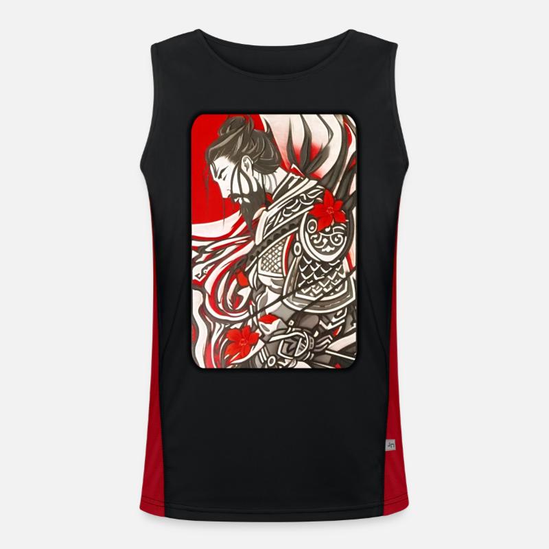 Stolzer Samurai Krieger Funktionelles Kontrast-Tank Top für Männer 