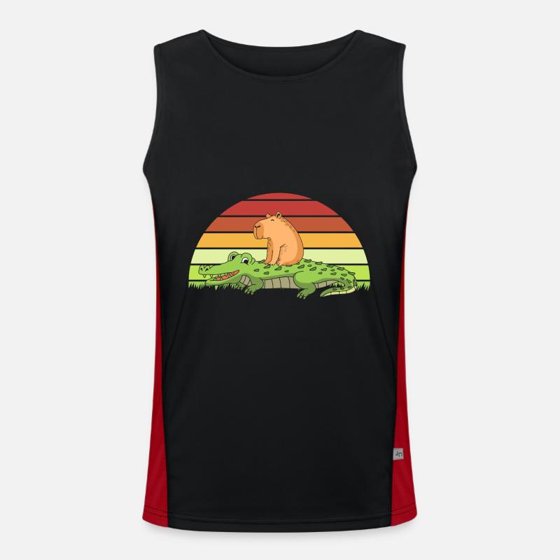 Capibara Capybara Funktionelles Kontrast-Tank Top für Männer 
