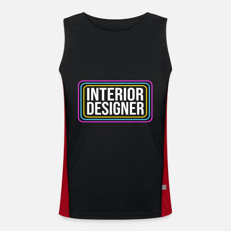 Architecte d’intérieur Architecture Architecte - Débardeur respirant contrasté Homme  - noir/rouge