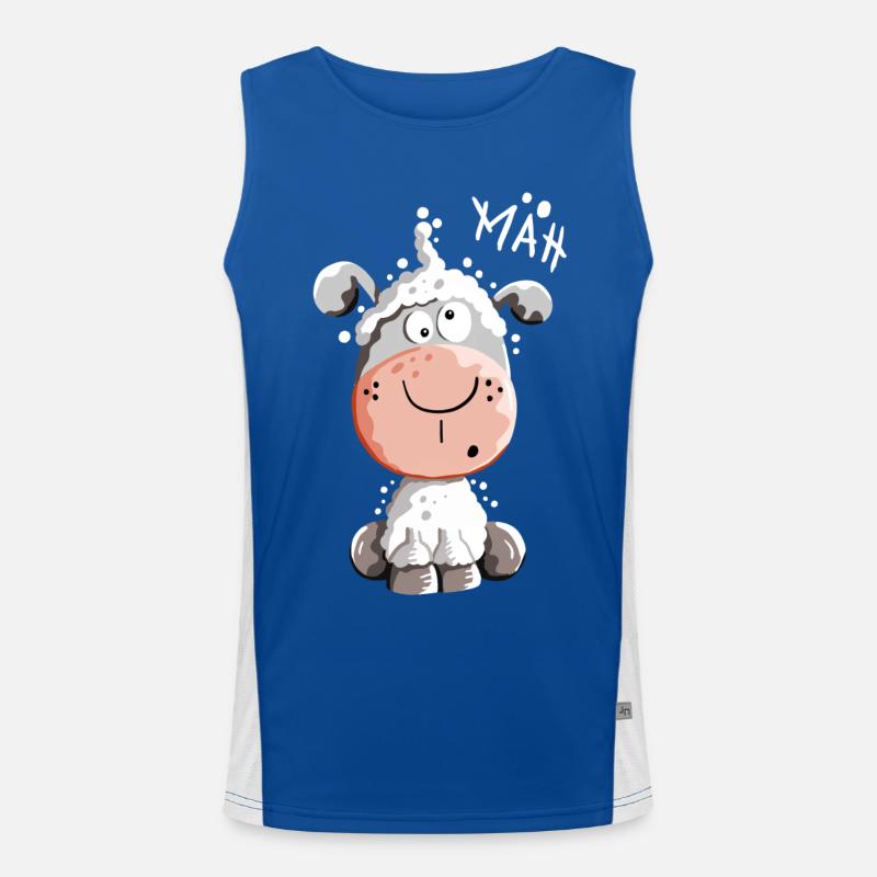 Drolliges Schaf - Schafe - Lamm - Fun Funktionelles Kontrast-Tank Top für Männer 