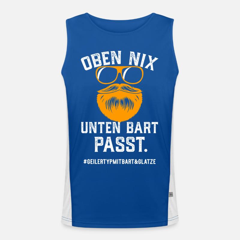 Geiler Typ Mit Bart Und Glatze Bartträger Vollbart Funktionelles Kontrast-Tank Top für Männer 