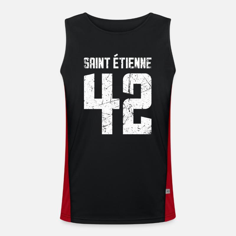 Saint Étienne 42 Frankreich Kennzeichen Funktionelles Kontrast-Tank Top für Männer 
