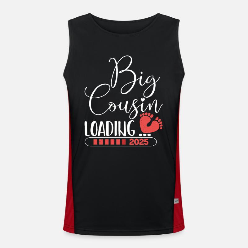 Big cousin loading 2025 - Men's Functional Contrast Tank Top  - black/red