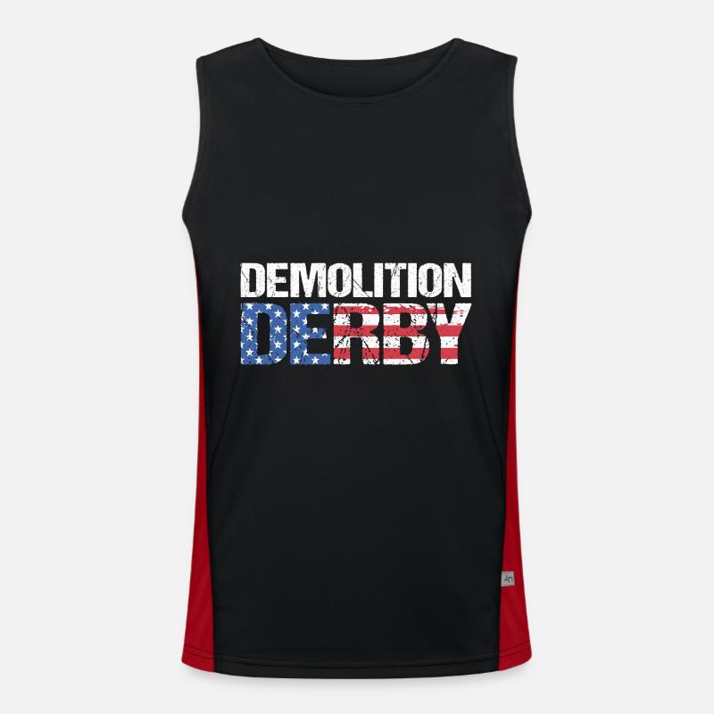 Demo Derby - Men's Functional Contrast Tank Top  - black/red
