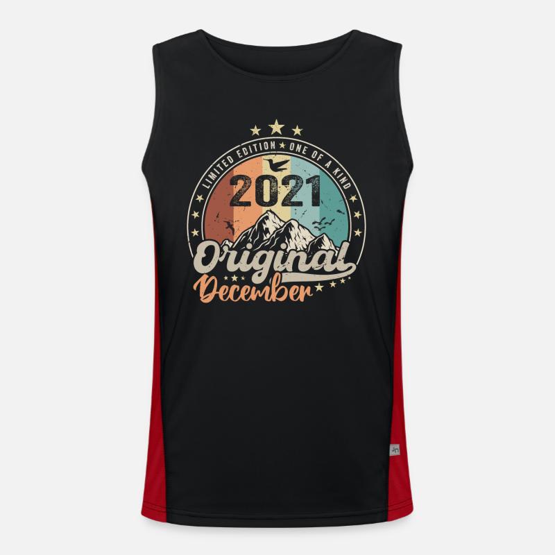 Dezember 2021 Geburtstagsgeschenk - Dezember 2021 Funktionelles Kontrast-Tank Top für Männer 