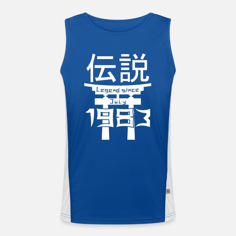 Legend since July 1983 Geburtstag Geschenk Funktionelles Kontrast-Tank Top für Männer 