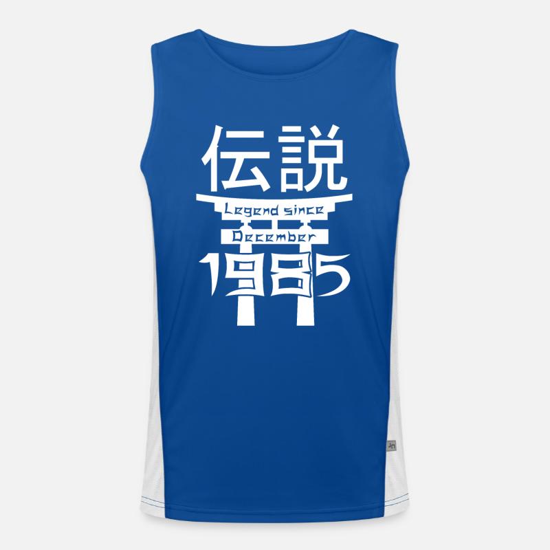 Legend since December 1985 Geburtstag Geschenk Funktionelles Kontrast-Tank Top für Männer 
